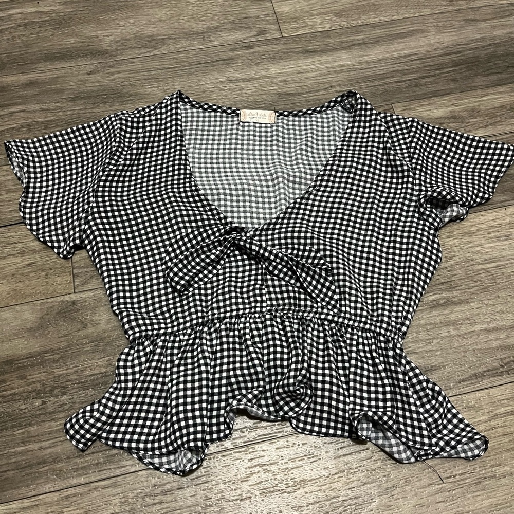Black and White Gingham Top